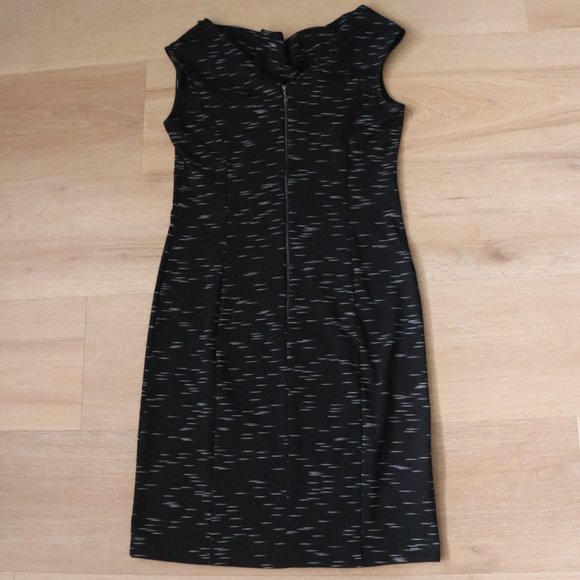 NWOT Ann Taylor Sleeveless Cowl Neck Fitted Dress, Sz 6, Black Space Dye - Picture 3 of 6